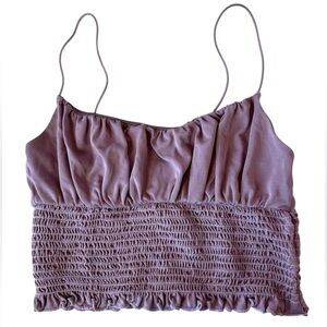 Urban Outfitters Mauve Smocked Crop Cami Top Size Small Y2K Fairycore